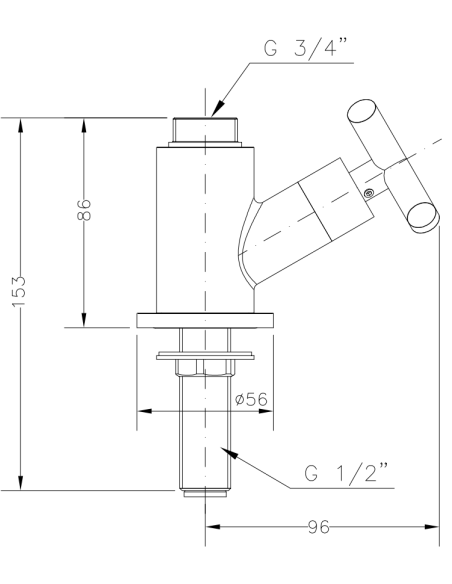 Cuerpo Grifo Vertical Para Columna Profesional GENEBRE