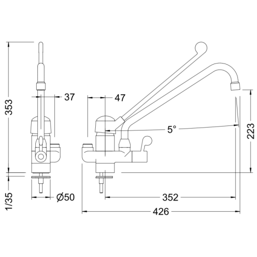 Cuerpo Monomando Caño/Maneta M GENEBRE