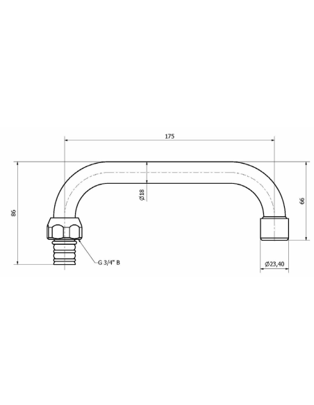 Caño Alto Tubo De 18 Cm. GENEBRE