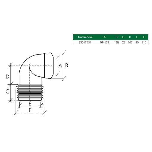 Mkb2190 Mang.Elas.Acod.90º 110 RIUVERT