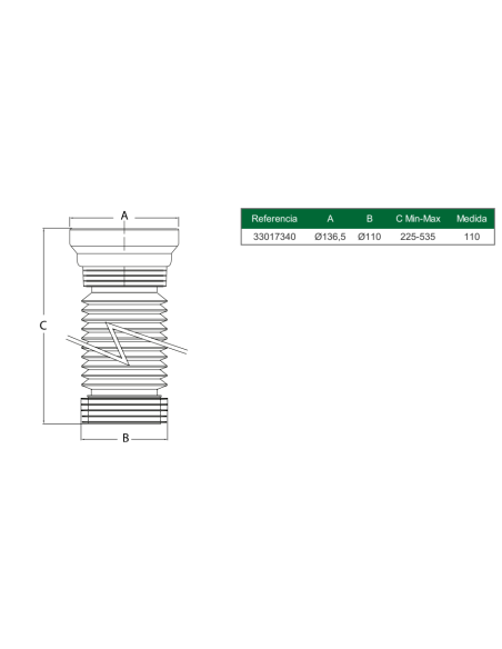 Manguito Flexible y Extensible Multikwik MKF340 RIUVERT