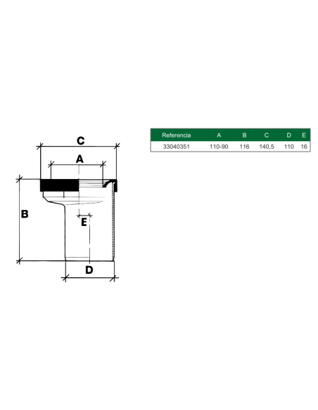 A-35 Mang.Inodoro Excentr. 110 RIUVERT