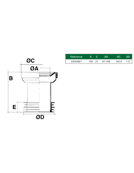 Manguito Recto Con Multijunta Para Inodoro A-66 RIUVERT