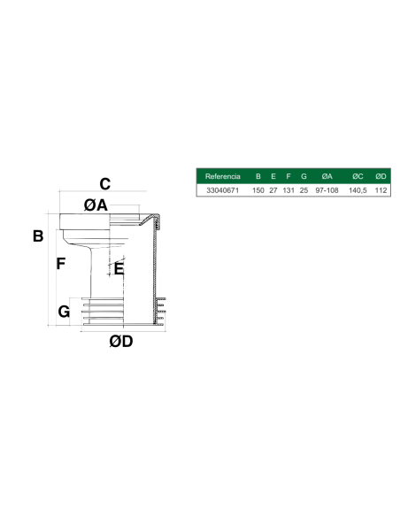 Manguito Excéntrico Con Multijunta Para Inodoro A-67 RIUVERT