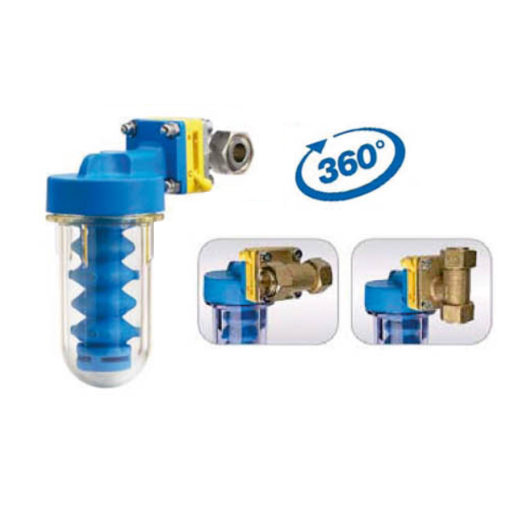 Housing w/polyphosphate powder and by-pass