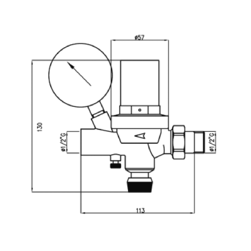 Valvula De Alimentacion De 1/2" C/Manometro