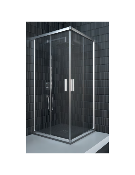 CONJUNTO MAMPARA + PLATO DE DUCHA PIZARRA