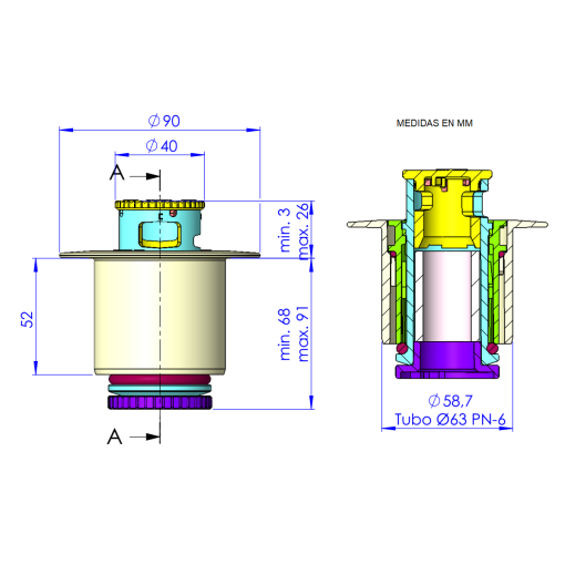 Boquilla Net´N´Clean Fija Para Hormigón ASTRALPOOL