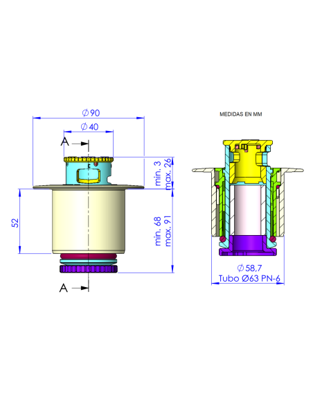 Boquilla Net´N´Clean Fija Para Hormigón ASTRALPOOL