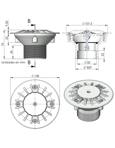 Bottom nozzle Drive / aspiration ASTRALPOOL