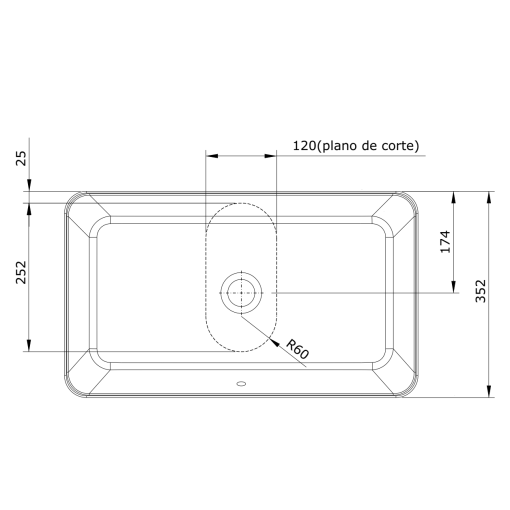 Lavabo Cuadrado/Rectangular Sin Orificio Para Grifo SANLIFE UNISAN