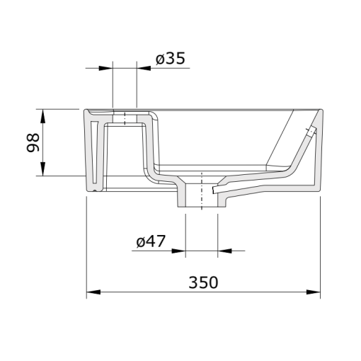 Lavabo A Pared Cuadrado/Rectangular Con Orificio Para Grifo SANLIFE UNISAN