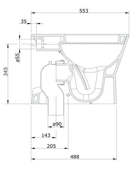 Inodoro Cisterna Alta A Pared URB.Y UNISAN