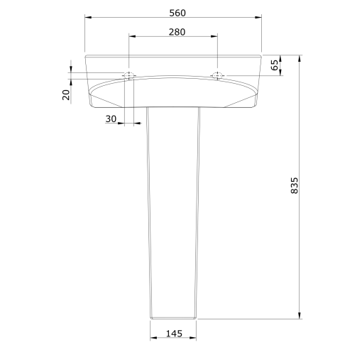 Lavabo De 56 Blanco URB.Y - UNISAN