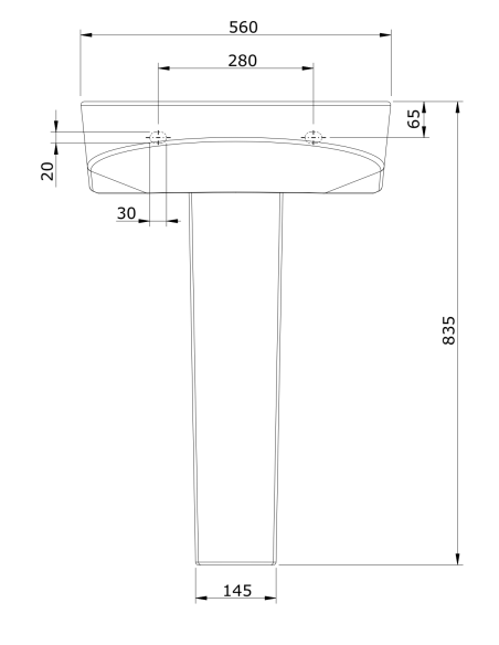 Lavabo De 56 Blanco URB.Y - UNISAN