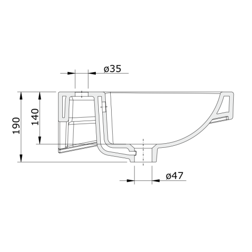 Lavabo Semi-Enc 65 Bco URB.Y - UNISAN