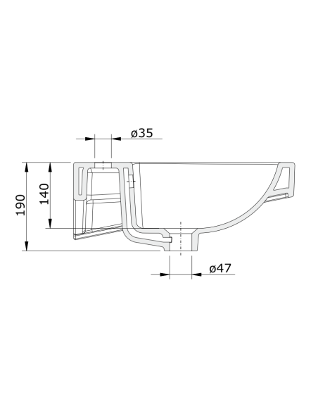 Lavabo Semi-Enc 65 Bco URB.Y - UNISAN
