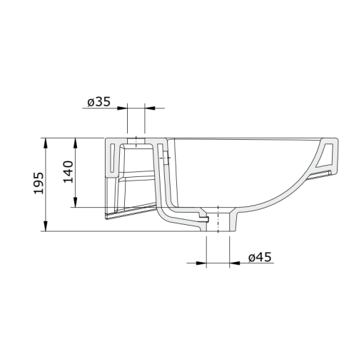 Lavabo Semi-Encastre URB.Y - UNISAN