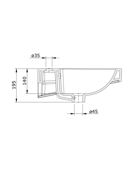 Lavabo Semi-Enc 65 Bco URB.Y - UNISAN