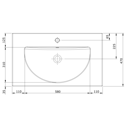 Lavabo Semi-Enc 65 Bco URB.Y - UNISAN