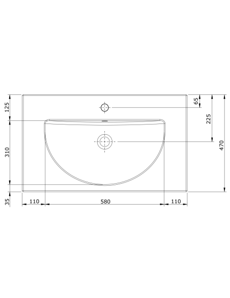 Lavabo Semi-Enc 65 Bco URB.Y - UNISAN