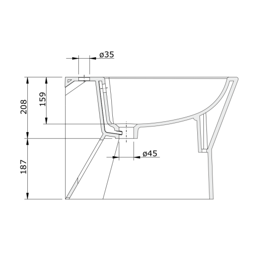Bidé A Pared URB.Y  UNISAN