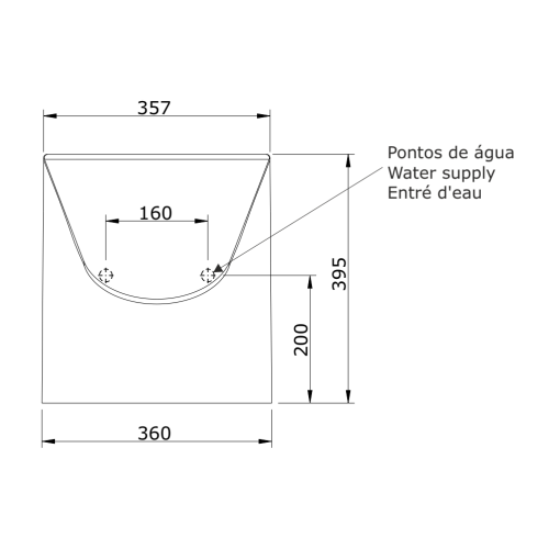 Bidé A Pared Con Orificios Para Tapa URB.Y  UNISAN