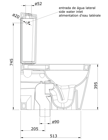Inodoro De Cisterna Baja URB.Y PLUS - UNISAN