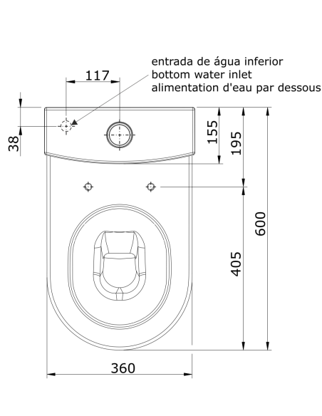 Inodoro De Cisterna Baja URB.Y PLUS - UNISAN