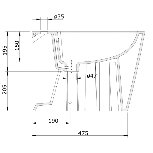Bidé Con Orificios Para Tapa URB.Y PLUS - UNISAN