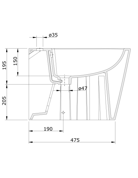 Bidé Con Orificios Para Tapa URB.Y PLUS - UNISAN
