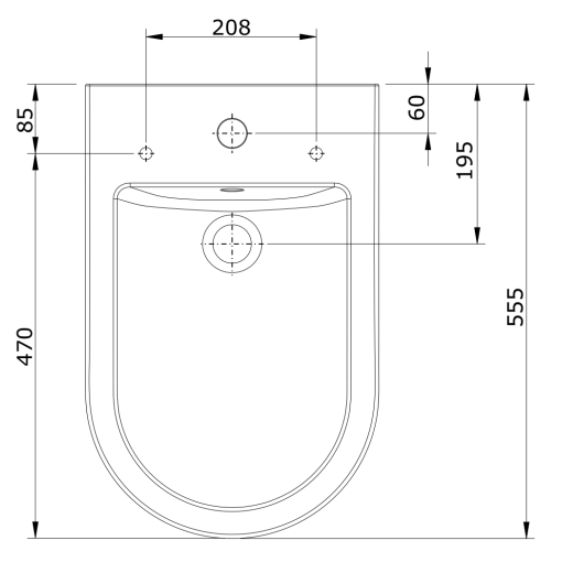 Bidé Con Orificios Para Tapa URB.Y PLUS - UNISAN
