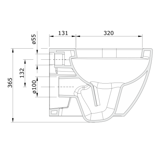 Inodoro Suspendido 50 SANIBOLD - UNISAN