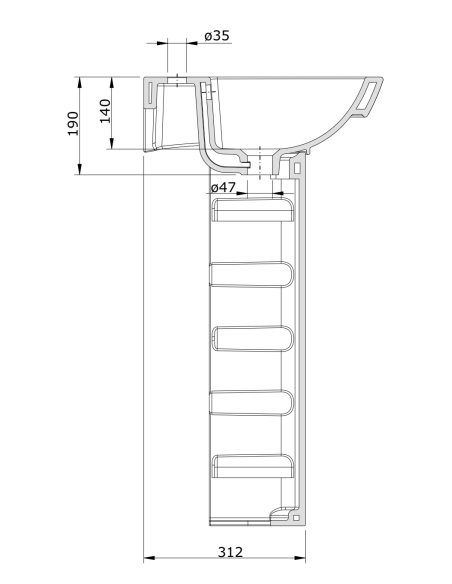 Lavabo 46 Blanco EASY - UNISAN