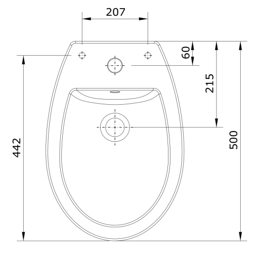 Bidé Compacto Con Orificios Para Tapa EASY - UNISAN