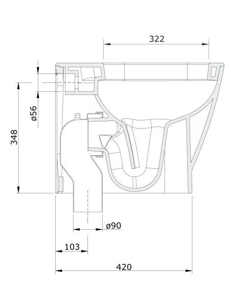 Inodoro C/A Barra Cortad LOOK - UNISAN
