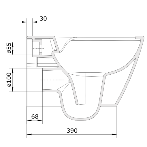 Inodoro Suspendido Rimflush  LOOK - UNISAN