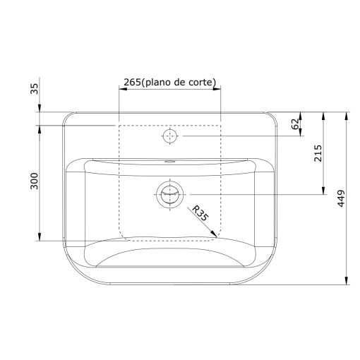 Lavabo 56 LOOK - UNISAN