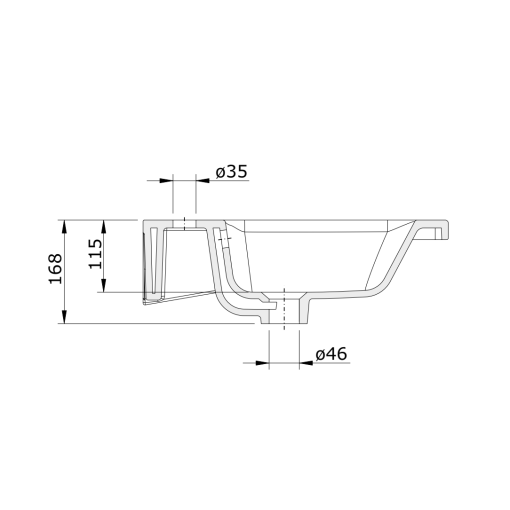 Lavabo Semiempotrar Encastre Ancho LOOK - UNISAN