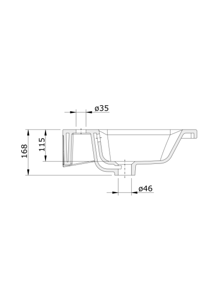 Semi-recessed washbasin width LOOK - UNISAN