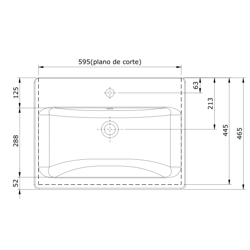 Semi-recessed washbasin width LOOK - UNISAN