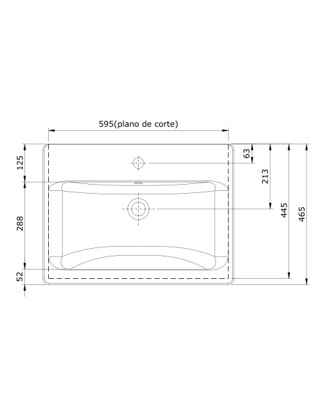 Lavabo semi-encastré large LOOK - UNISAN