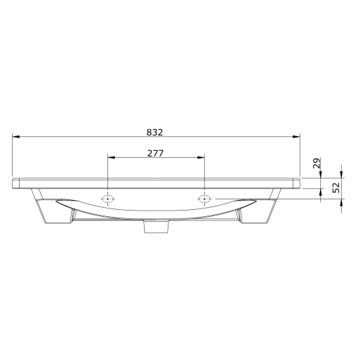 Lavabo Semiempotrar Encastre Ancho LOOK - UNISAN