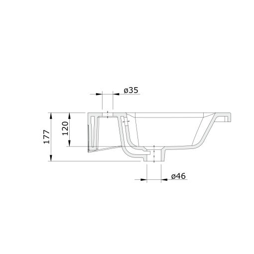 Lavabo Semiempotrar Encastre Ancho LOOK - UNISAN