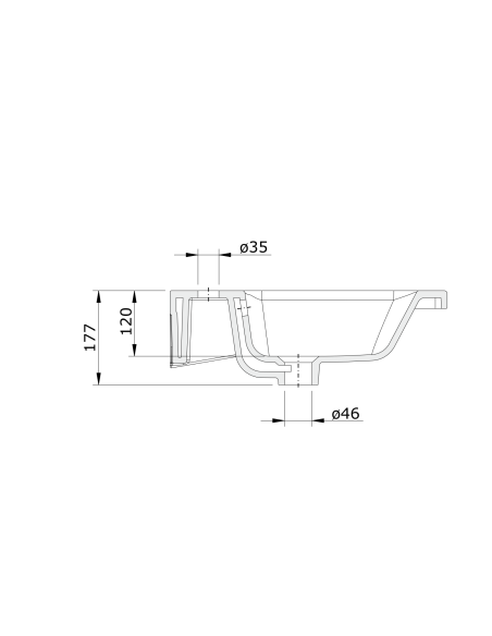 Lavabo Semiempotrar Encastre Ancho LOOK - UNISAN