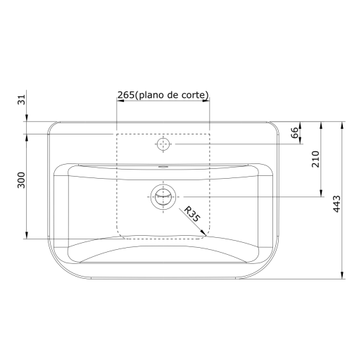 Lavabo 66 LOOK - UNISAN