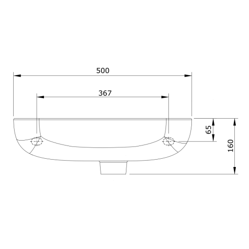 Lavabo A Pared Orificio Para Grifo Lateral LOOK - UNISAN