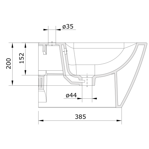 Bide Suspendido Con Orificios Para Tapa LOOK - UNISAN