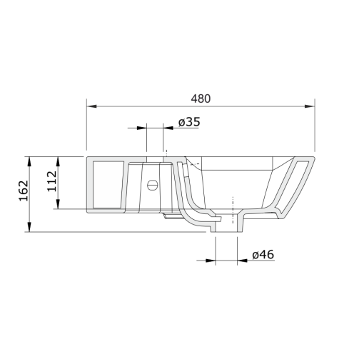 Lavabo Angular 45 LOOK - UNISAN