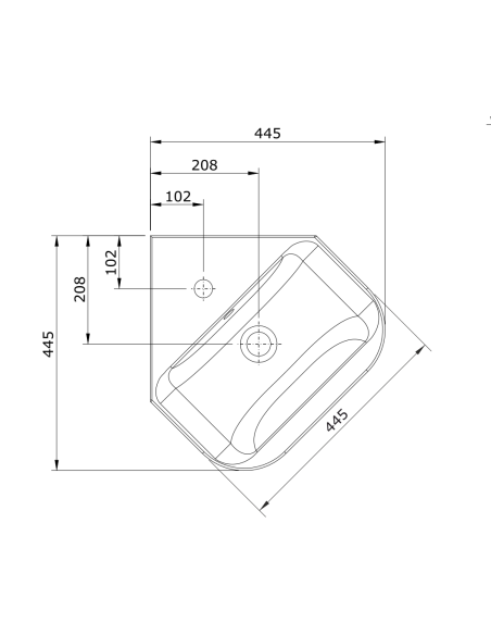Lavabo Angular 45 LOOK - UNISAN